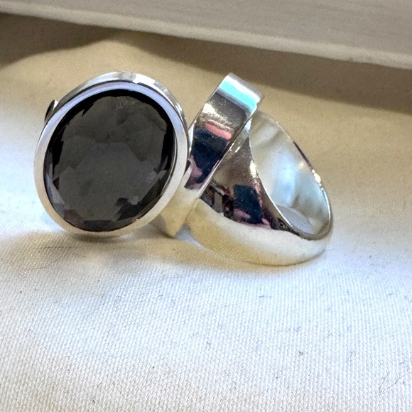 đź’‹ Elegant Silver and Black Sephora 2007 Anniversary Lip Gloss Cocktail Ringđź’‹ - Picture 9 of 16